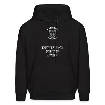 "Every rep counts" Fitness Motivation - Men's Hoodie - black - Front - Elias (183cm)