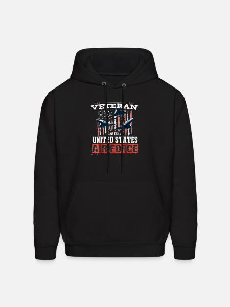 USAF Veteran Pride Art - Men's Hoodie - black