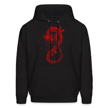 Chinese Dragon - Men's Hoodie - black - Front - Elias (183cm)