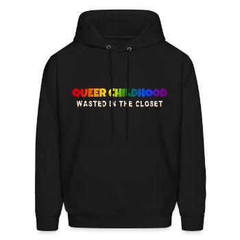 Queer childhood wasted in the closet - bittersweet - Men's Hoodie - black - Front - Elias (183cm)