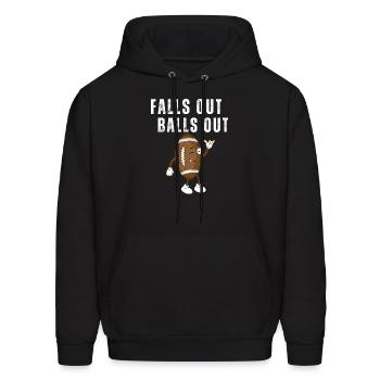 Falls Out Balls Out Vintage - Men's Hoodie - black - Front - Elias (183cm)