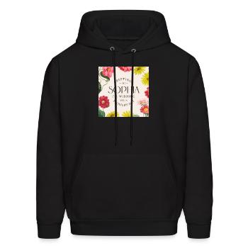 Flowery Day Greetings - Men's Hoodie - black - Front - Elias (183cm)