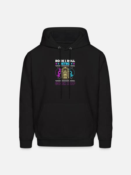 Music 50s Retro Sock Hop - Men's Hoodie - black