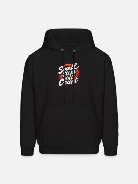 Small Steps Still Count - Men's Hoodie - black