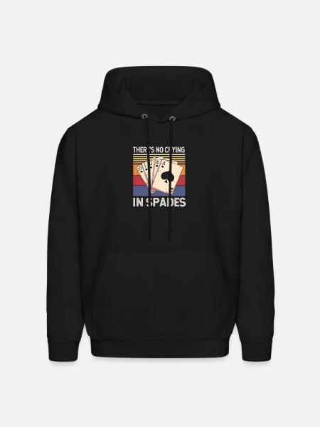 Spades Card Player Card Game - Men's Hoodie - black