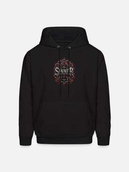 Sinner Gothic Chrome Streetwear Graphic - Men's Hoodie - black