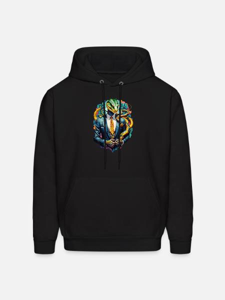 Snake in suit - Men's Hoodie - black