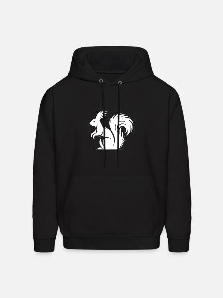 Squirrel Tattoo Style Drawing - Men's Hoodie - black