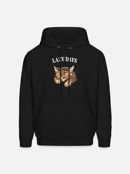 Lazy Days Cat Nap - Men's Hoodie - black