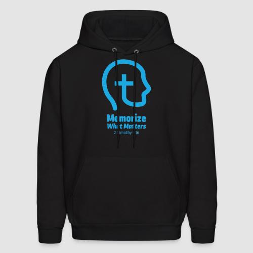 Memorize What Matters Original Blue Logo Design - Men's Hoodie