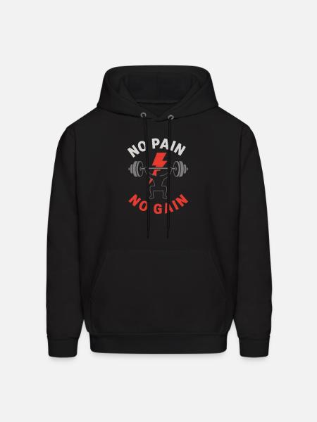 No Pain No Gain Gym - Men's Hoodie - black
