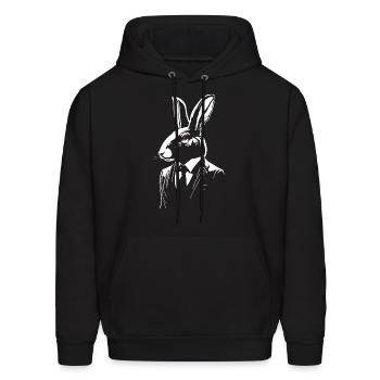 RABBIT IN SUIT - Men's Hoodie - black - Front - Elias (183cm)
