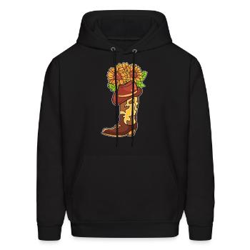 Cowboy Boots With Flowers Equestrian - Men's Hoodie - black - Front - Elias (183cm)