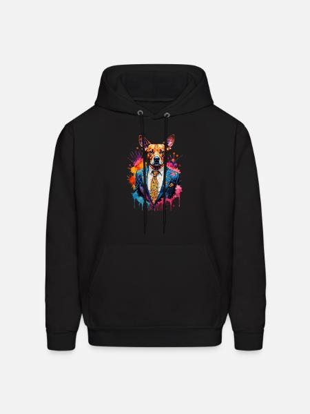 Dog in suit - Men's Hoodie - black