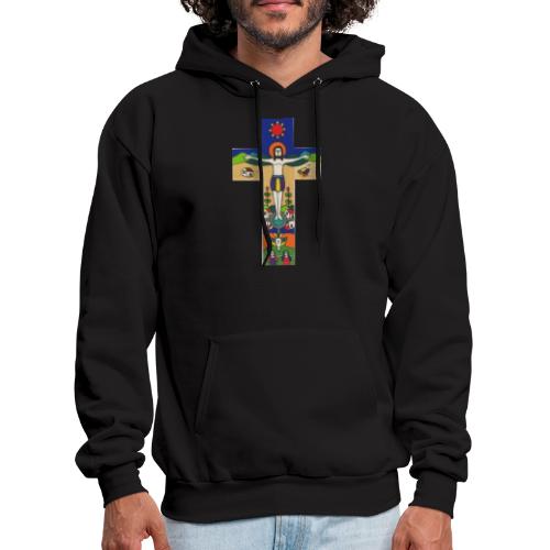 christian cross with jesus - Men's Hoodie