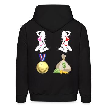 WOMEN WINNING WEALTH - Men's Hoodie - black - Back - Elias (183cm)