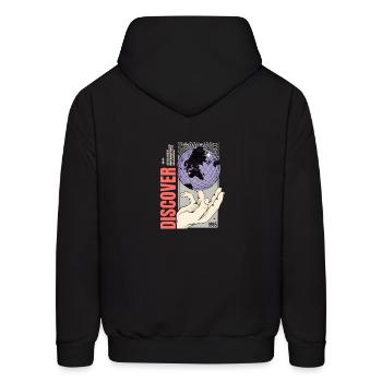 Streetwear Design - Men's Hoodie - black - Back - Elias (183cm)