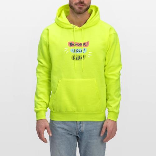 Bonjour Hola Hello Shirts - Men's Hoodie