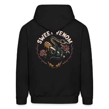 SWEET VENOM, Vintage Design - Men's Hoodie - black - Back - Elias (183cm)