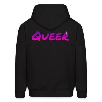 queer - Men's Hoodie - black - Back - Elias (183cm)