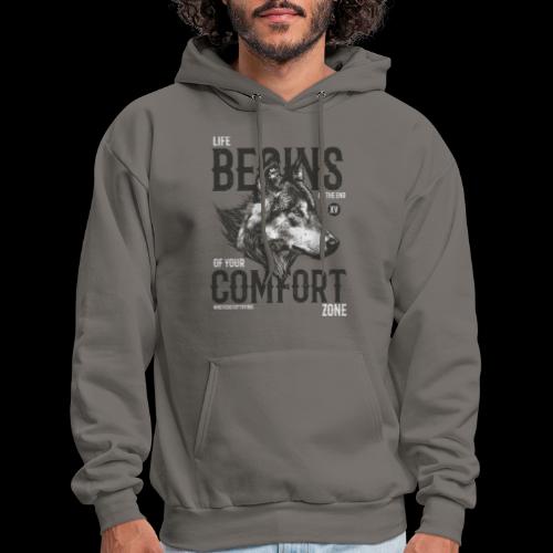 Life Begins At The End Of Your Comfort Zone: Wolf - Men's Hoodie