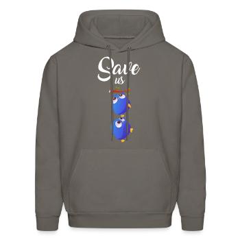 save us cute birds - Men's Hoodie - asphalt gray - Front - Elias (183cm)