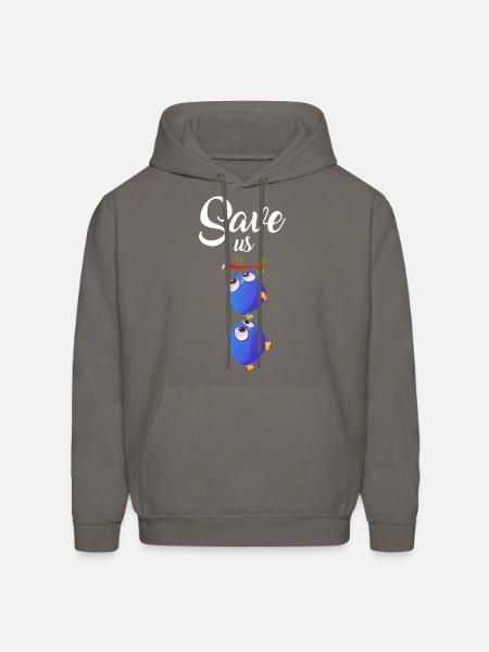 save us cute birds - Men's Hoodie - asphalt gray