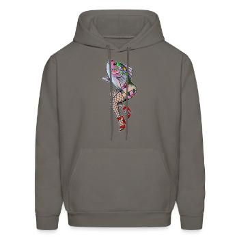 Tattoo Flash Mermaid - Men's Hoodie - asphalt gray - Front - Elias (183cm)