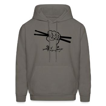 Fist holding drumsticks - Men's Hoodie - asphalt gray - Front - Elias (183cm)