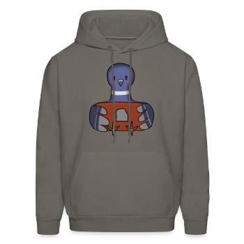 Screen Time Pigeon - Men's Hoodie - asphalt gray - Front - Elias (183cm)