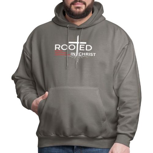 Rooted in Christ (white) - Colossians 2:7 - Men's Hoodie
