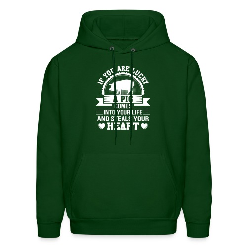 Mini Pig Comes Your Life Steals Heart - Men's Hoodie