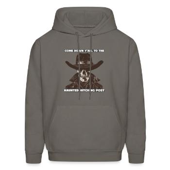 Haunted Hitching Post - Men's Hoodie - asphalt gray - Front - Elias (183cm)