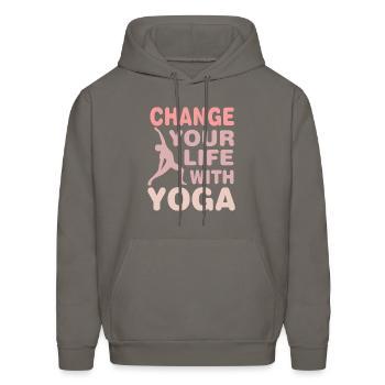 Exercise & Creative Design - Men's Hoodie - asphalt gray - Front - Elias (183cm)