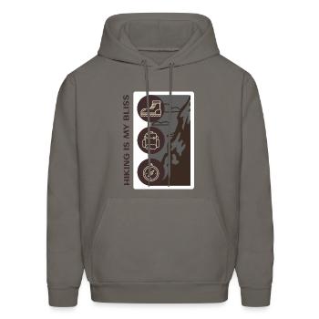 Hiking Is My Bliss - Men's Hoodie - asphalt gray - Front - Elias (183cm)