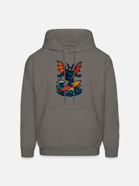 mothman surfing - Men's Hoodie - asphalt gray