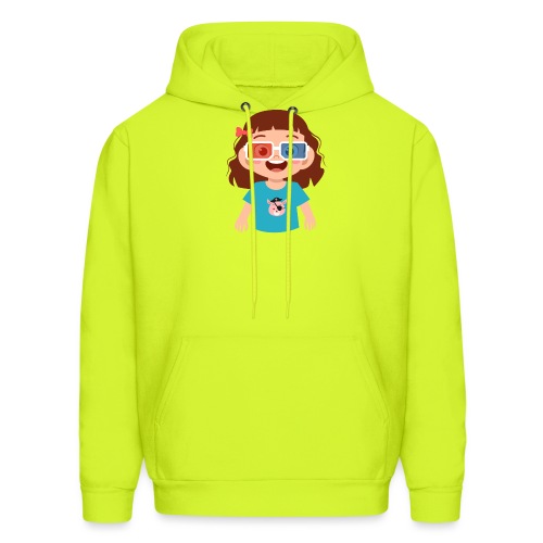 Girl red blue 3D glasses doing Vision Therapy - Men's Hoodie