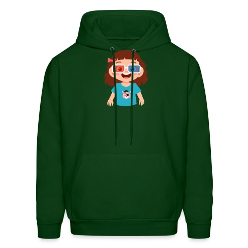 Girl red blue 3D glasses doing Vision Therapy - Men's Hoodie