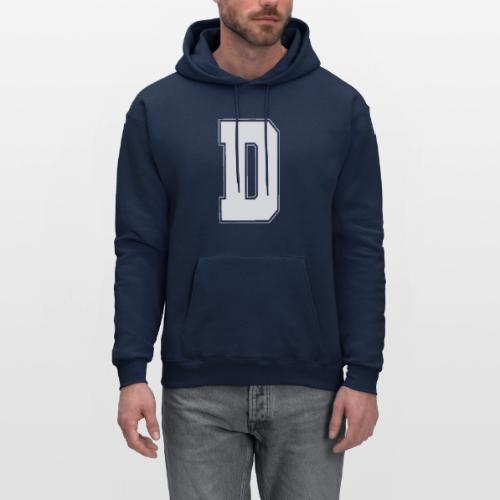 White Letter D – Varsity Alphabet Monogram - Men's Hoodie
