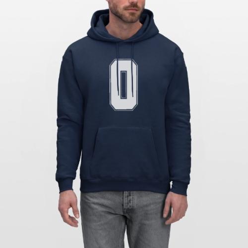 White Number 0 – Varsity Font - Men's Hoodie