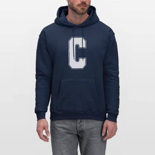 White Letter C – Varsity Alphabet Monogram - Men's Hoodie