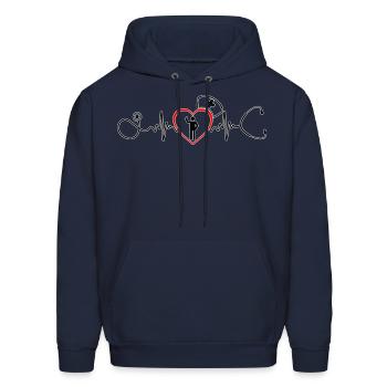Nurse ECG Stethoscope - Men's Hoodie - navy - Front - Elias (183cm)