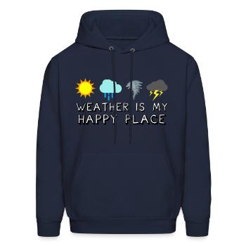 Weather Is My Happy Place - Men's Hoodie - navy - Front - Elias (183cm)