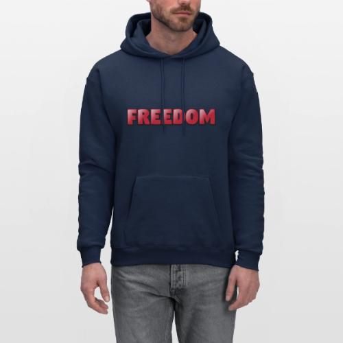 Freedom Bold 3D Word Art Design - Men's Hoodie