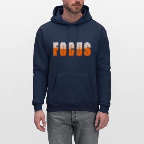 FOCUS Vibrant Orange Motivational Word Design - Men's Hoodie