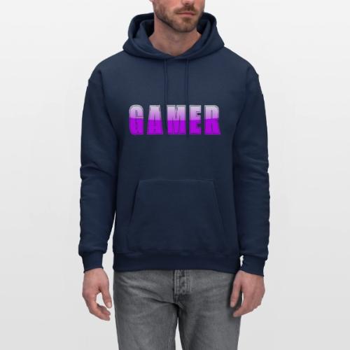 Gamer Purple Glossy Collegiate Design - Men's Hoodie