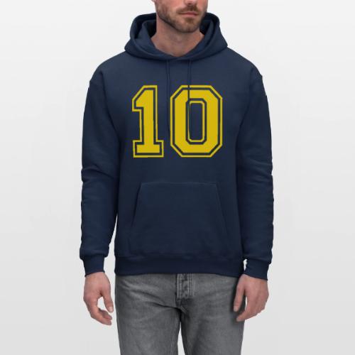 Number 10 in a classic athletic collegiate font - Men's Hoodie