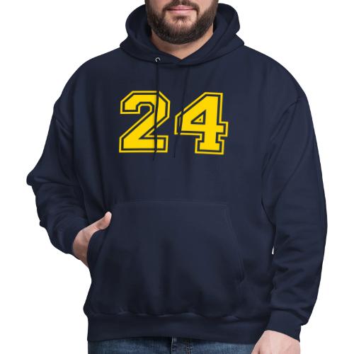 Number 24 in a classic athletic collegiate font - Men's Hoodie