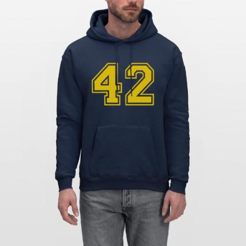 Number 42 in a classic athletic collegiate font - Men's Hoodie