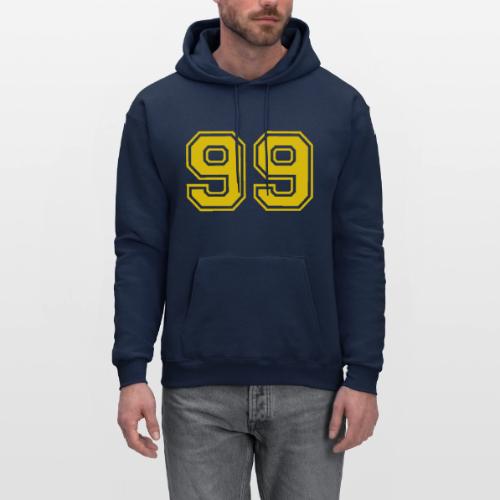 Number 99 in a classic athletic collegiate font - Men's Hoodie